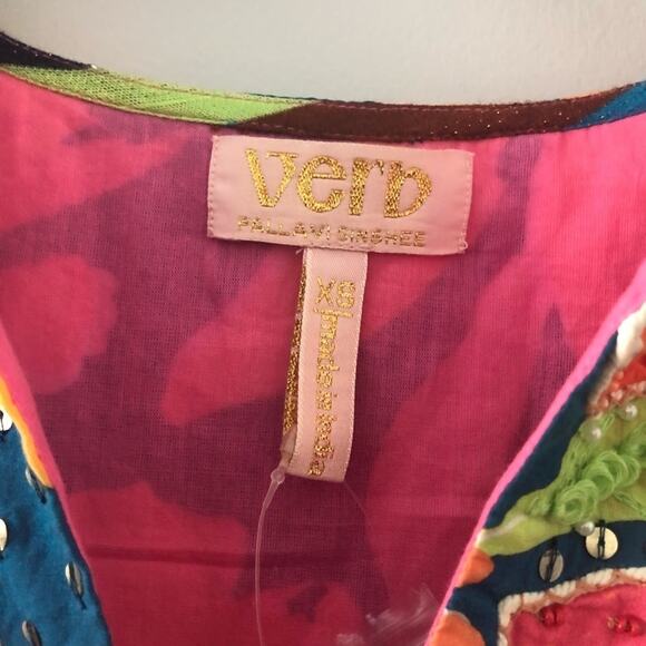 Anthropologie Verb Floral Beaded Babydoll Blouse NEW - Picture 4 of 10